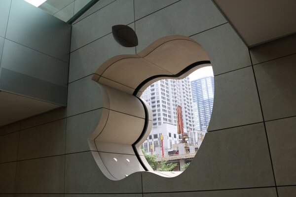 Finestra di design a forma di logo Apple