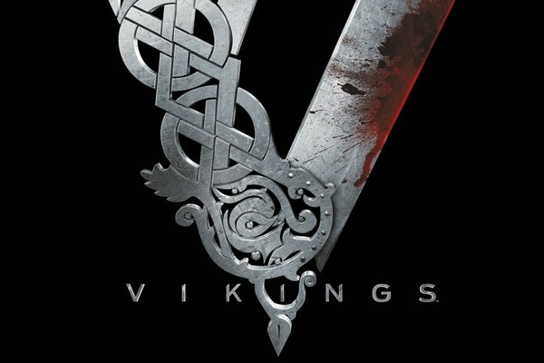 Vikings. The emblem of the series Vikings in blood