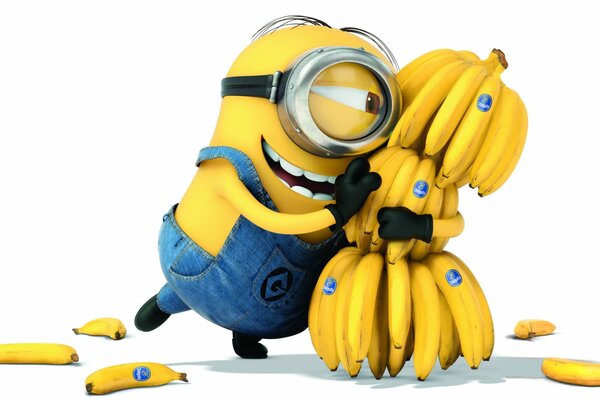 Minion con plátanos de la caricatura Despicable and me 2 .