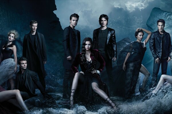 serie 21. Der Film spielte Ian Somerhalder, Joseph Morgan, Nina dobrev, Vampirtagebücher, Elena, Paul Wesley, al., claire holt, daniel Gillis, klaus, stefan salvatore, Damon, michael trevino, Candice accola