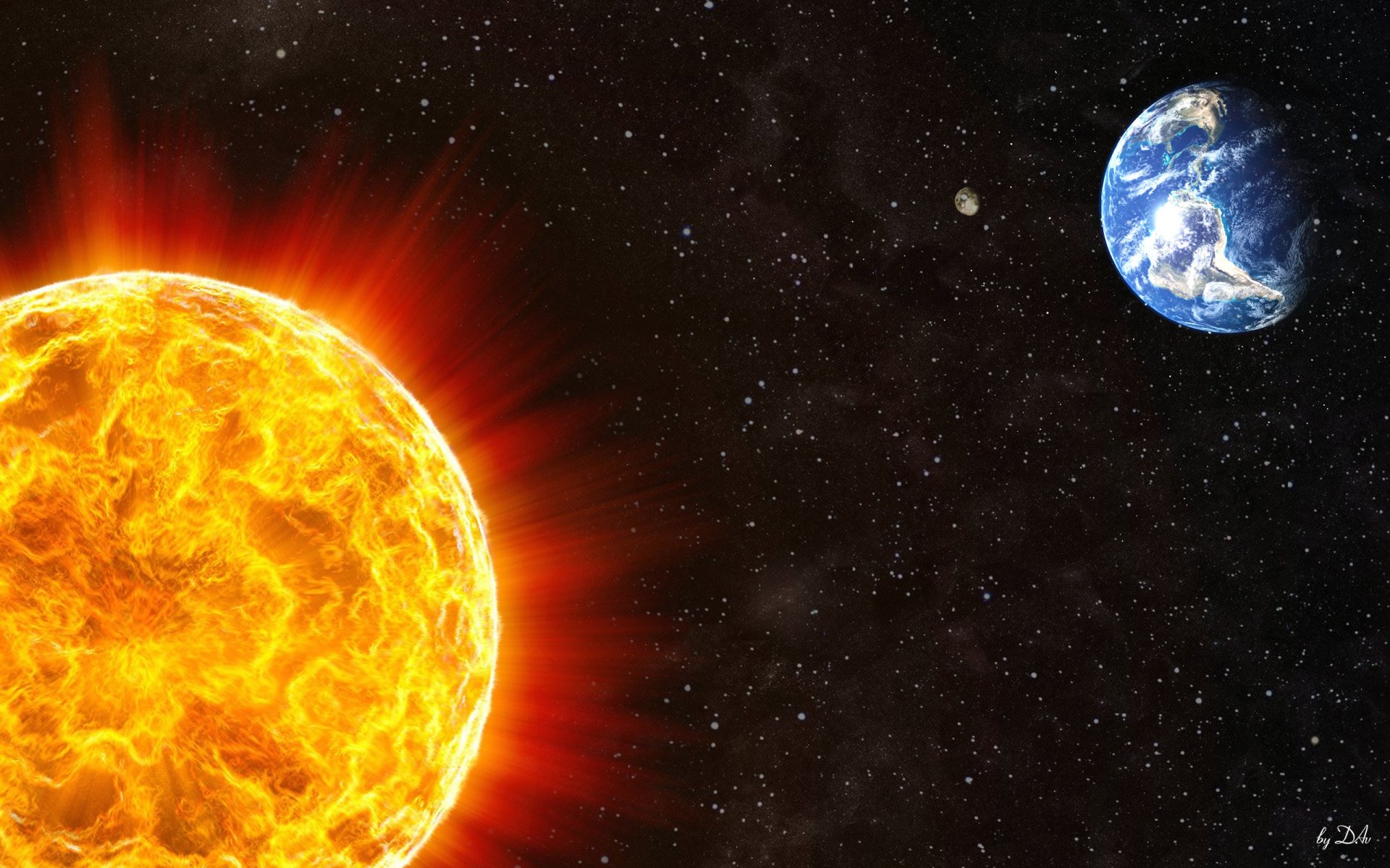 espacio tierra sol estrellas