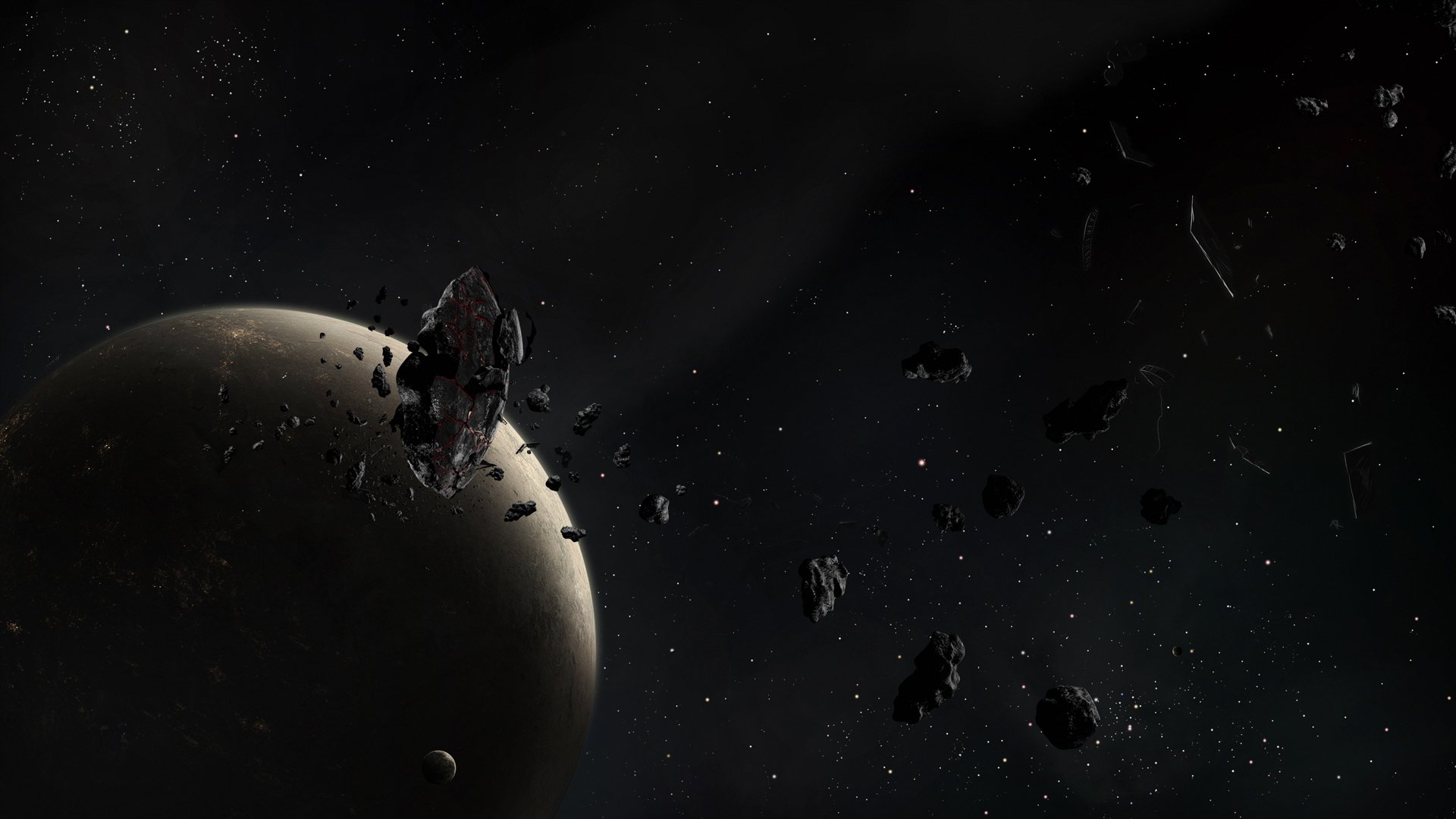 planet moon star asteroids fragment