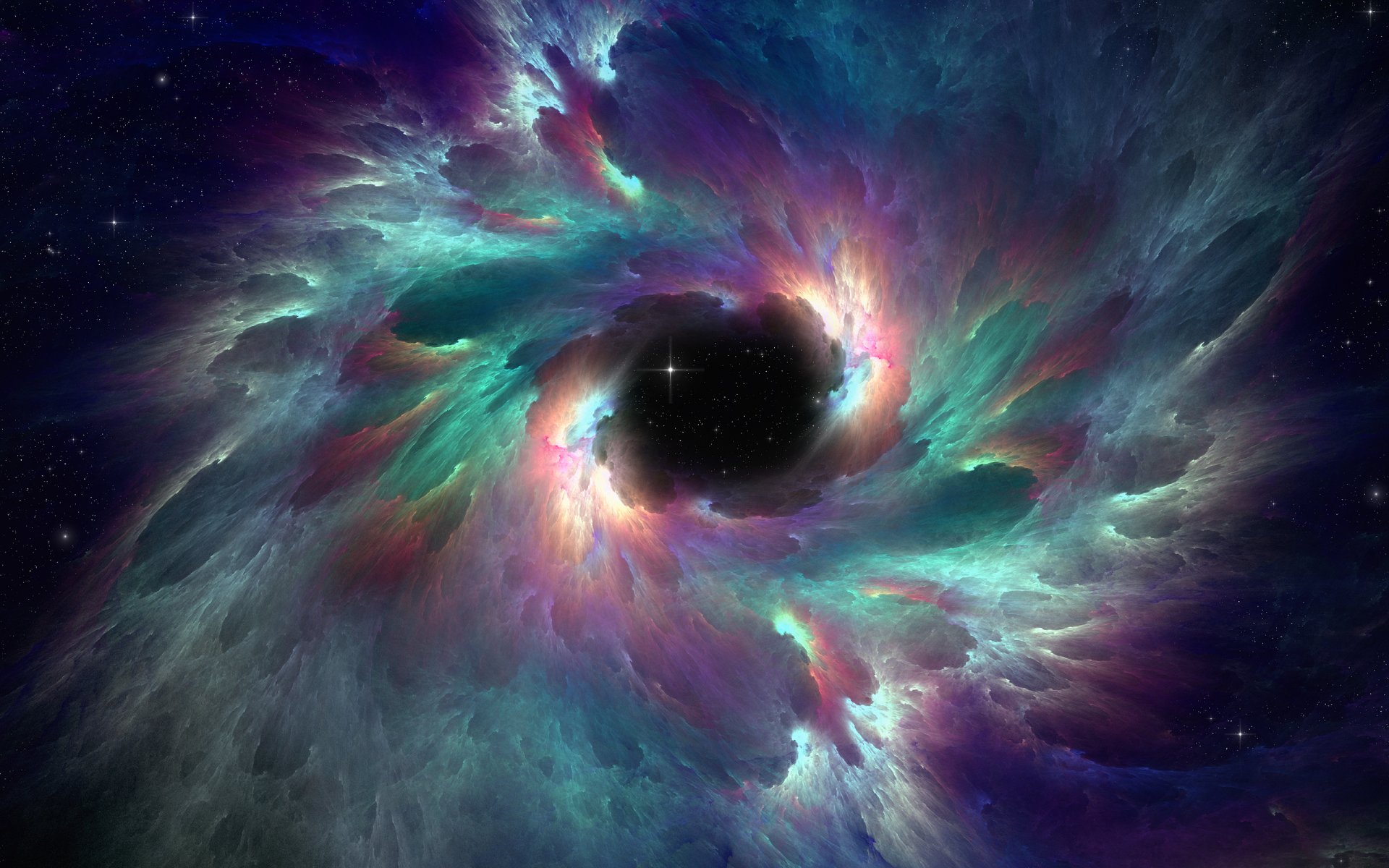 nébuleuse arc-en-ciel étoiles lumière