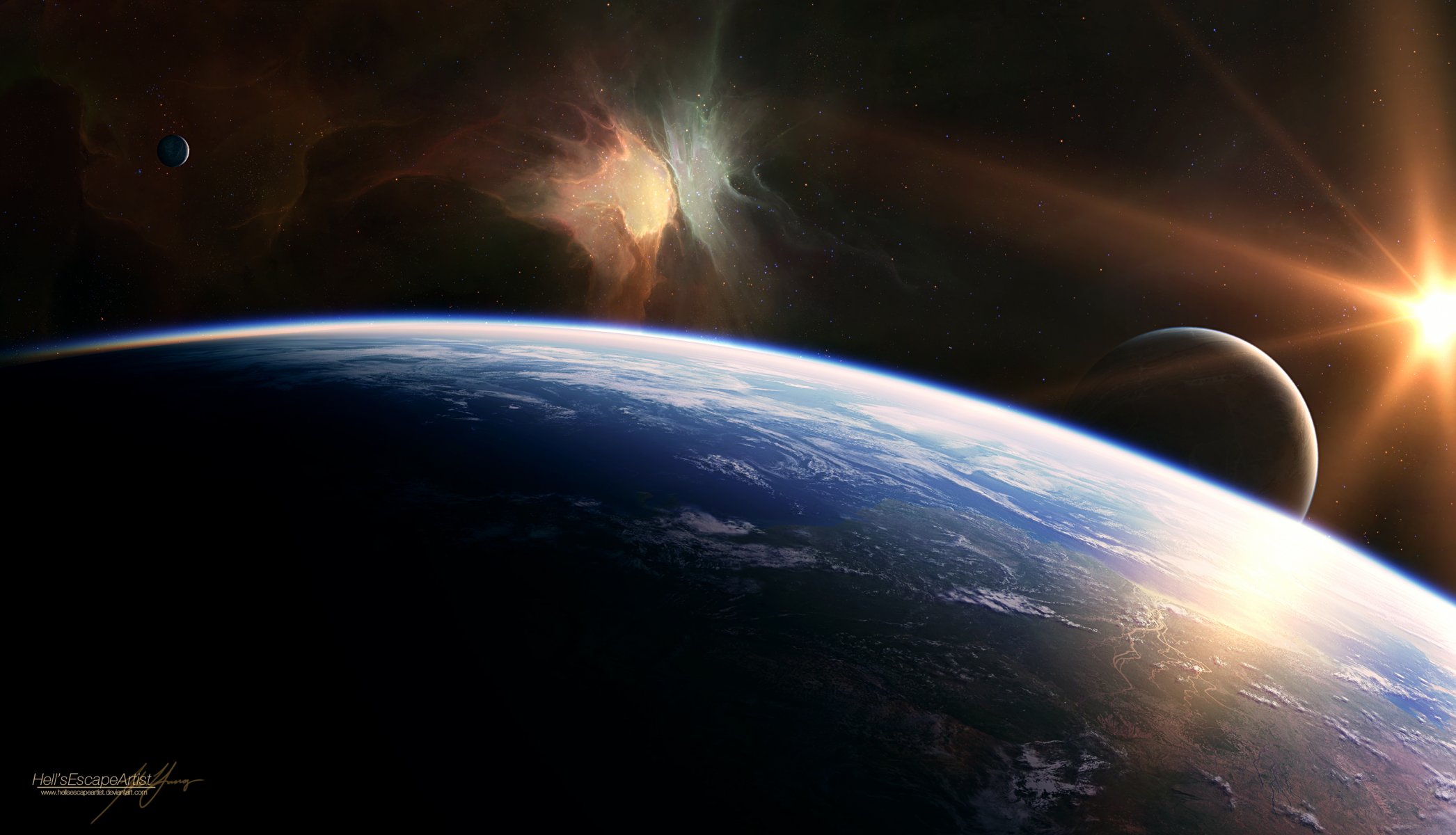 étoiles lueur planète satellites lumière ombre
