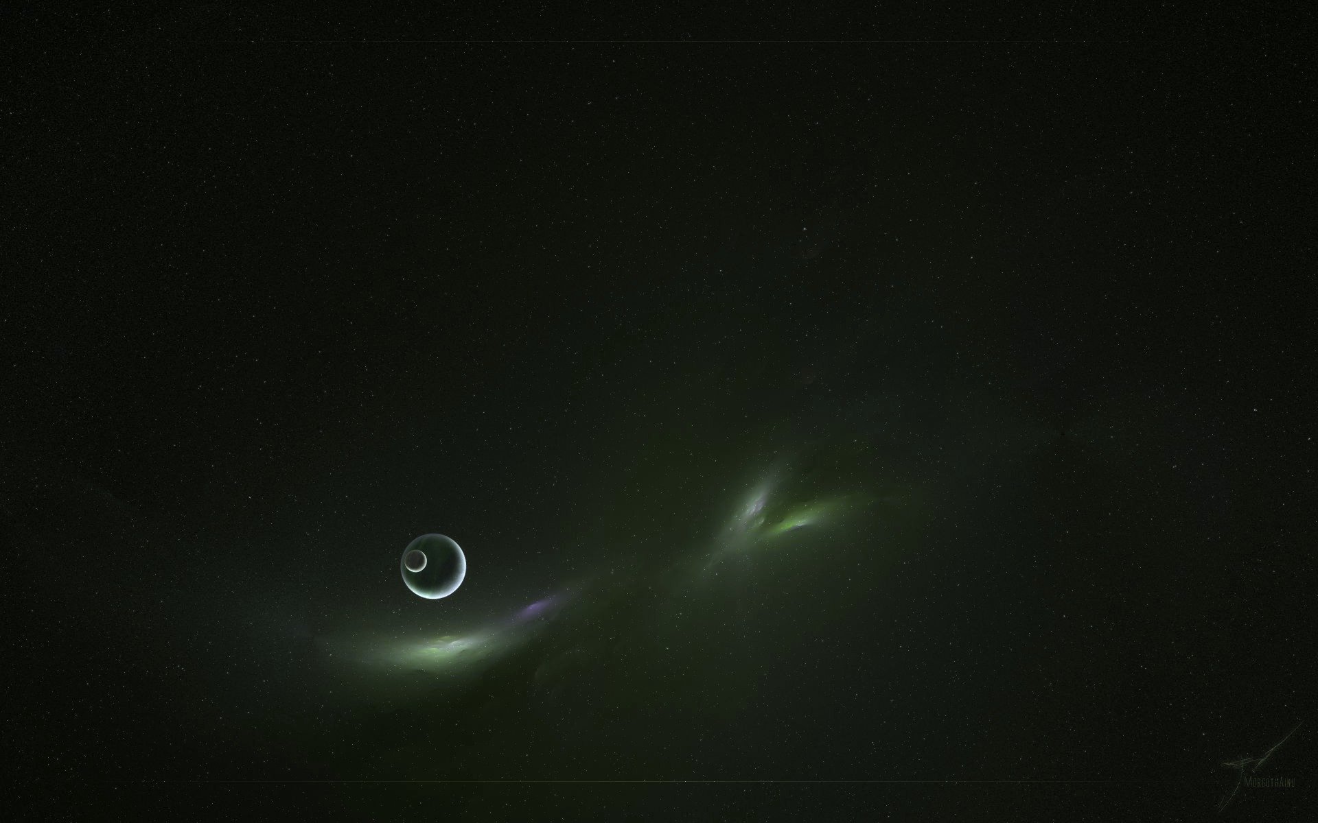 deep space planet satellite star infinity nebula