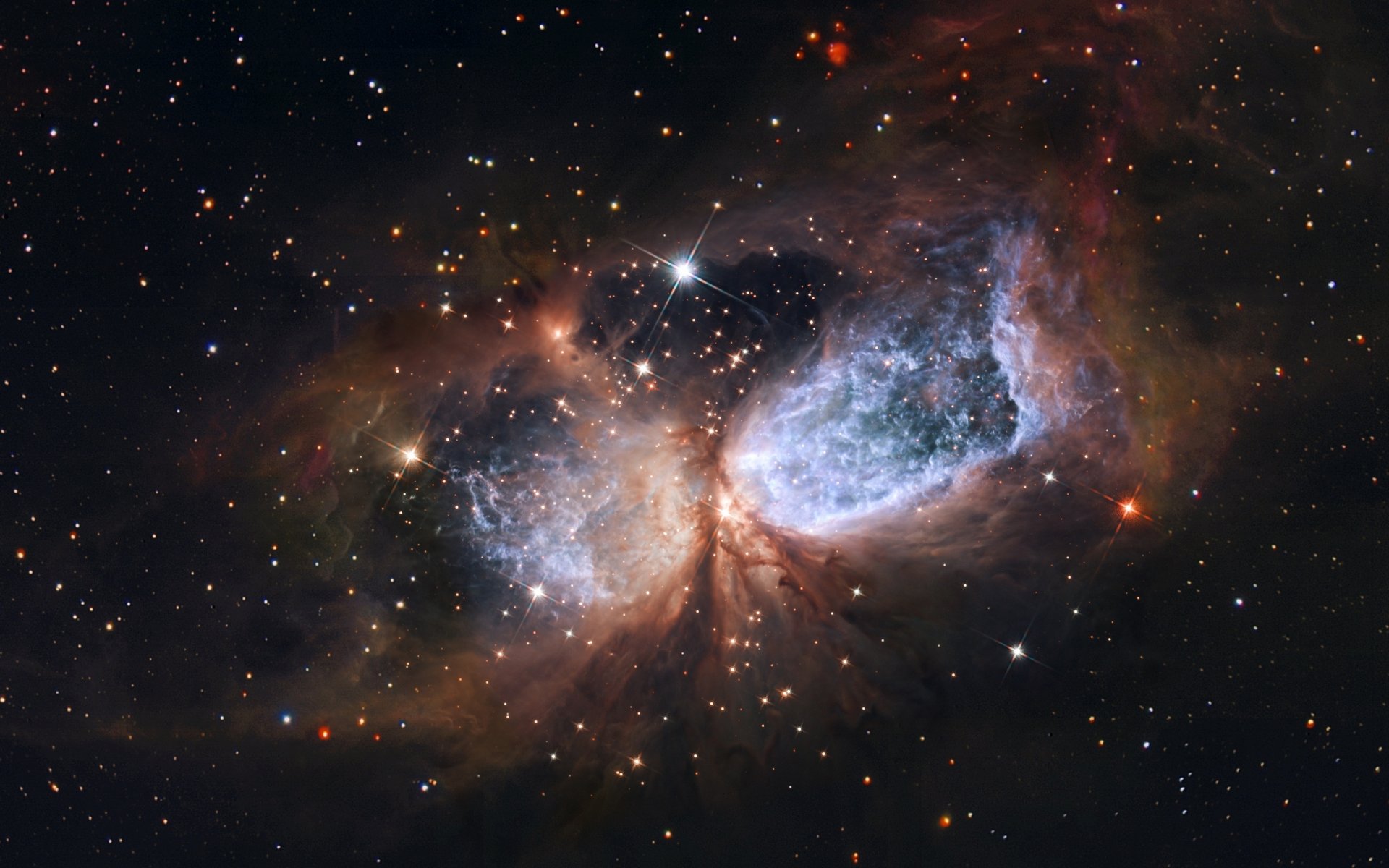 hubble-weltraumteleskop nasa esa ansicht sternentstehung bereich s 106 stern staub w 2-106 ir s106 neu gebildeter stern sternbild schwan schwan gaswolke hubble-weltraumteleskop bilder fotos sektor c 106 tv