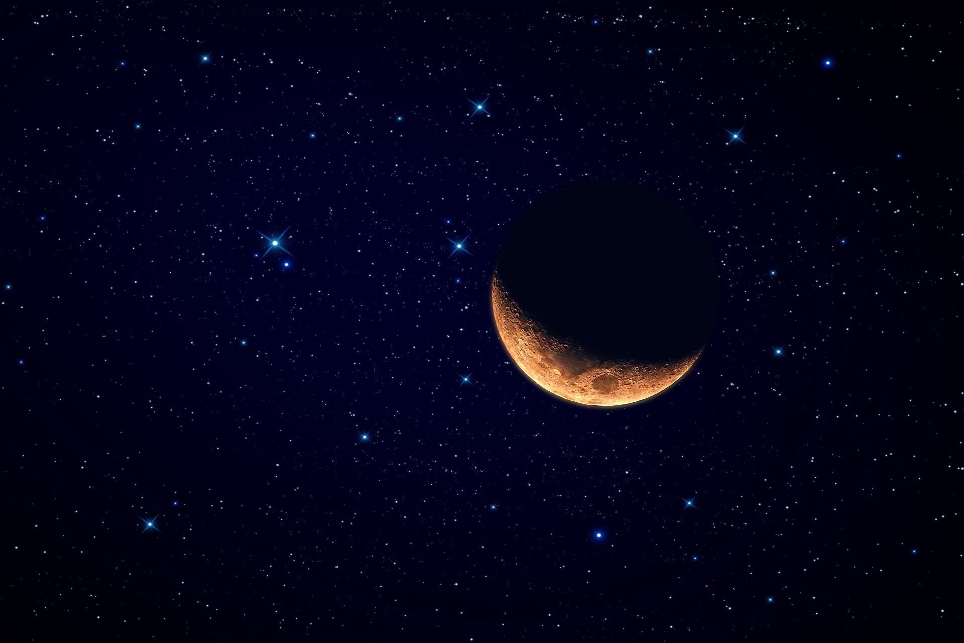 lune ciel étoiles