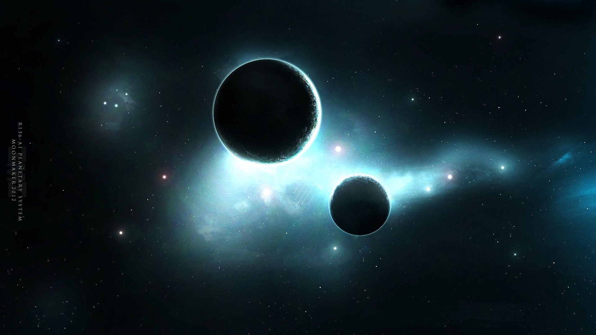 pianeti antenna satellitare bagliore nebulosa stelle