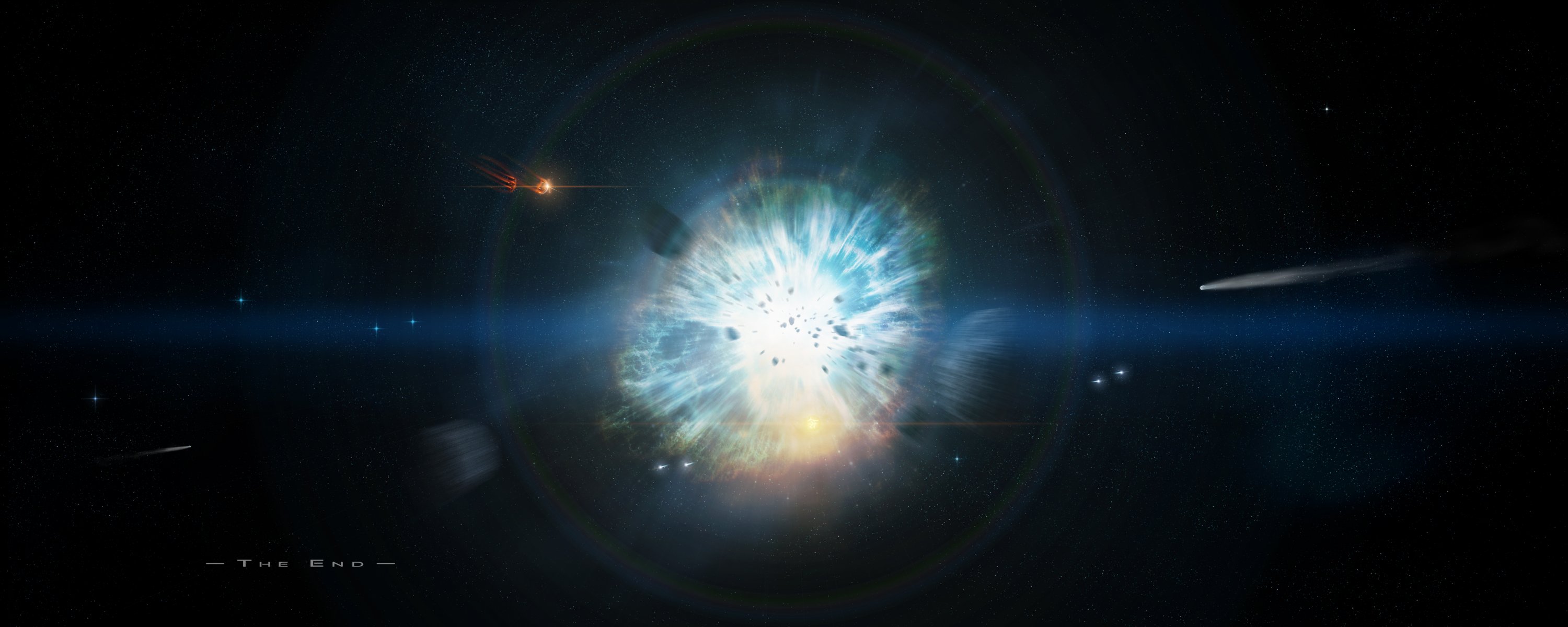 catastrophe explosion étoiles comètes espace