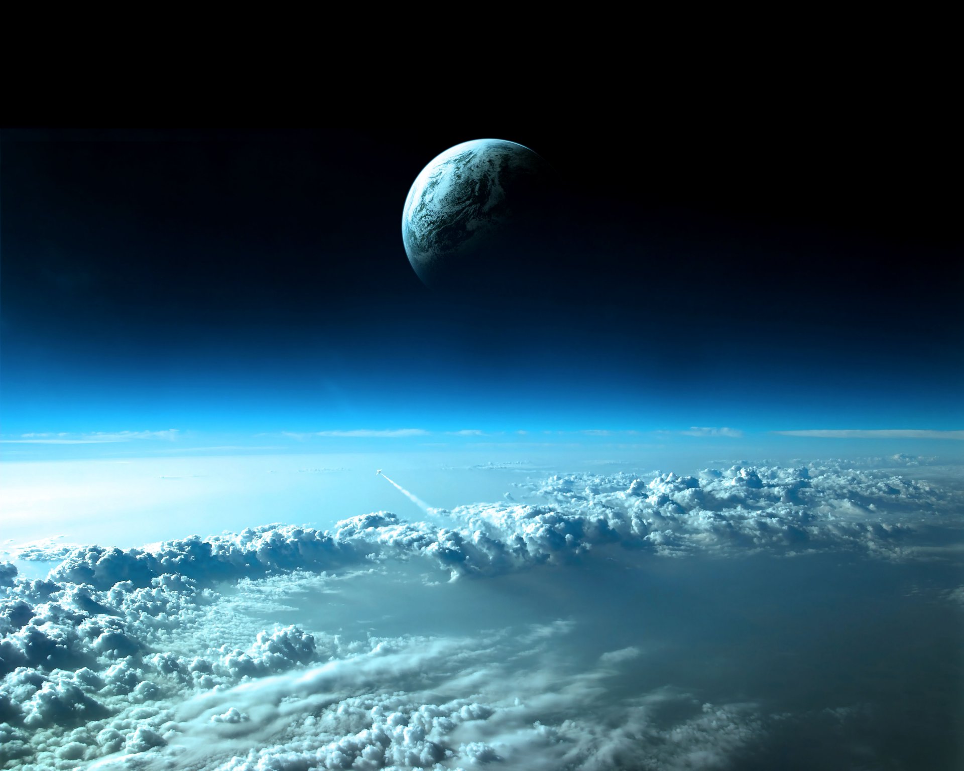 wolken raum himmel planet rakete