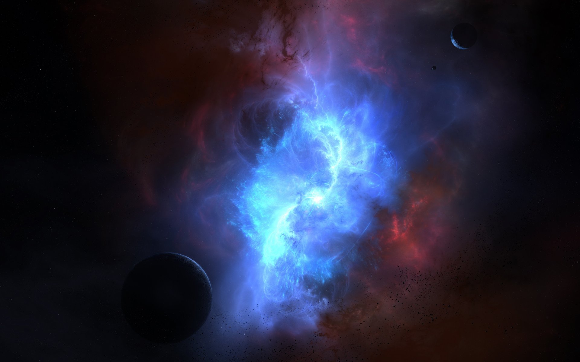 pace world nebula flowers asteroids glow