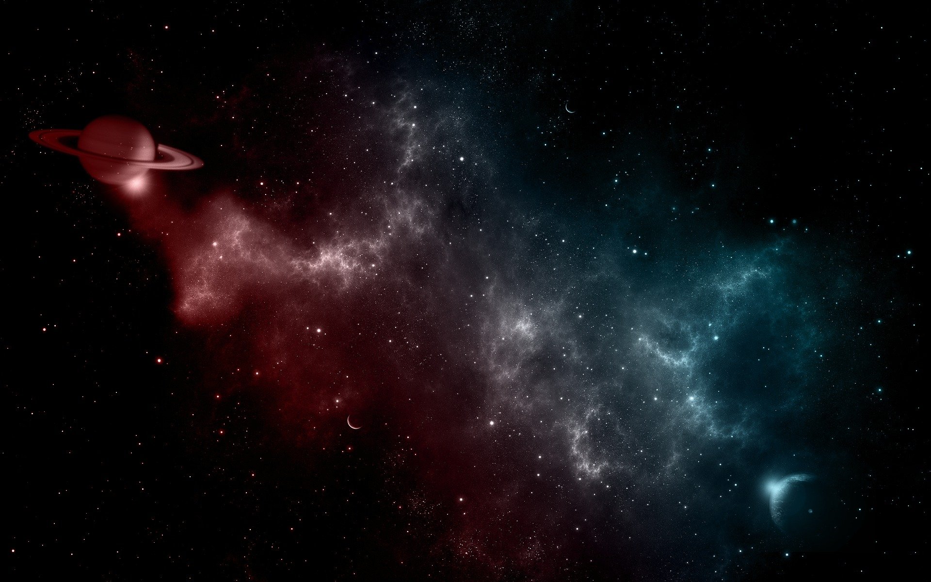cosmos stars planets light colors galaxy space colors 1920x1080