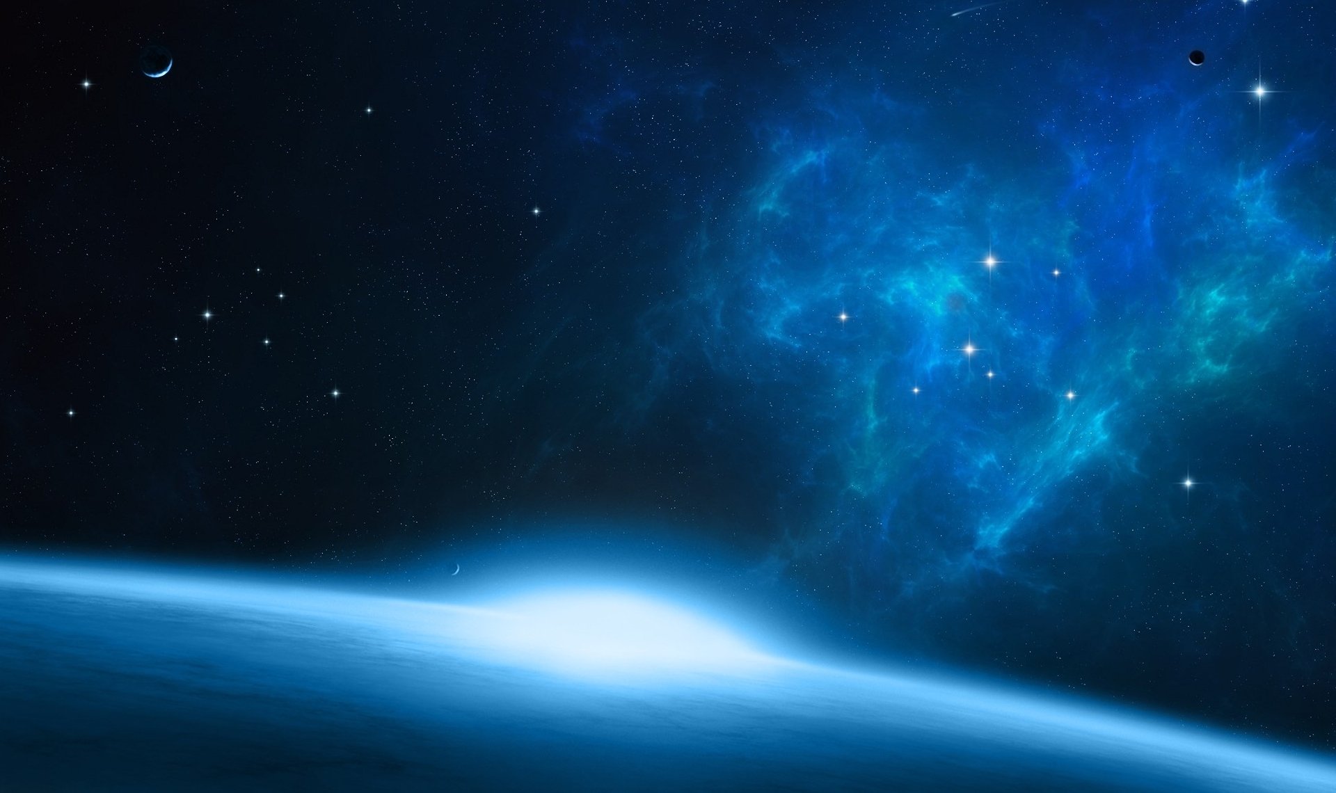 espace planète étoiles surface nébuleuse