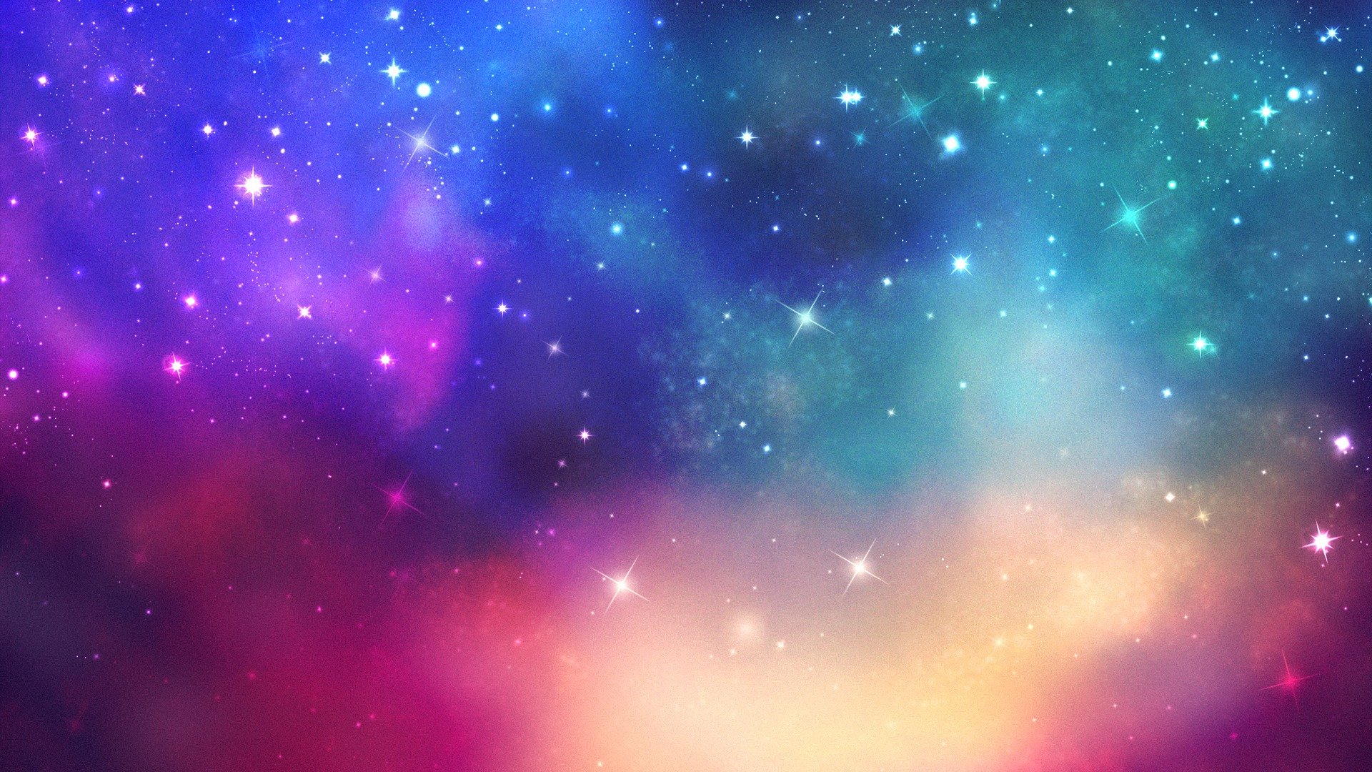 kosmos gwiazdy farby światło przestrzeń kolory 1920x1080