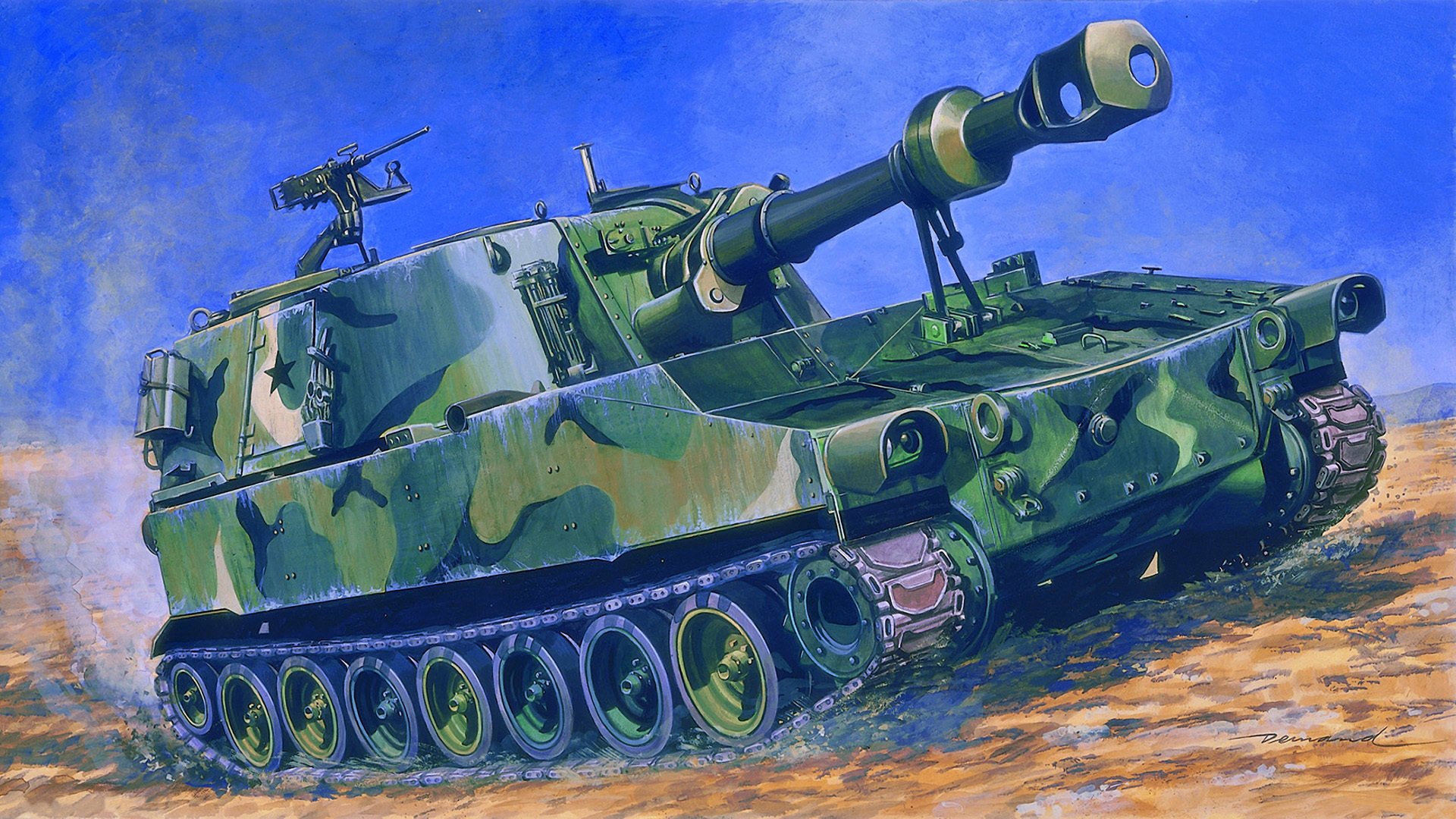 paladín acs m109 paladín autopropulsado arte americano