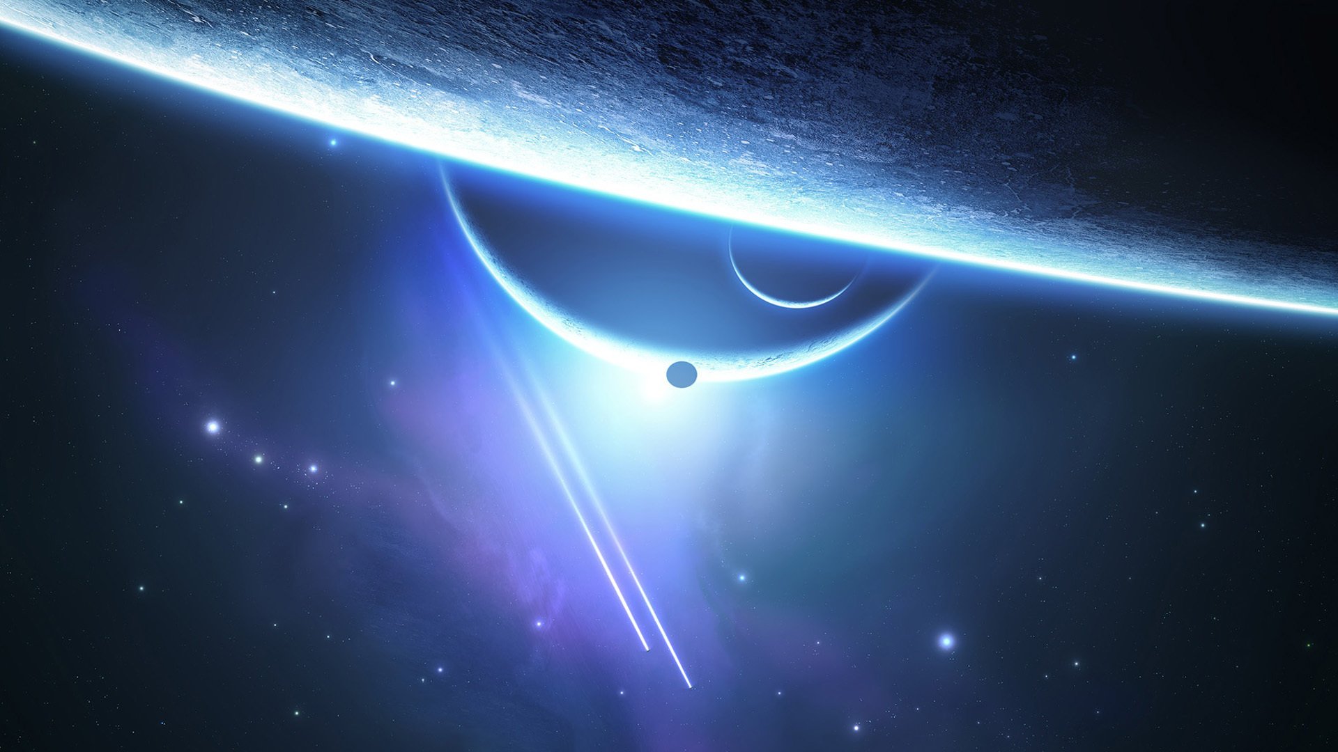 planetas cometa resplandor espacio belleza