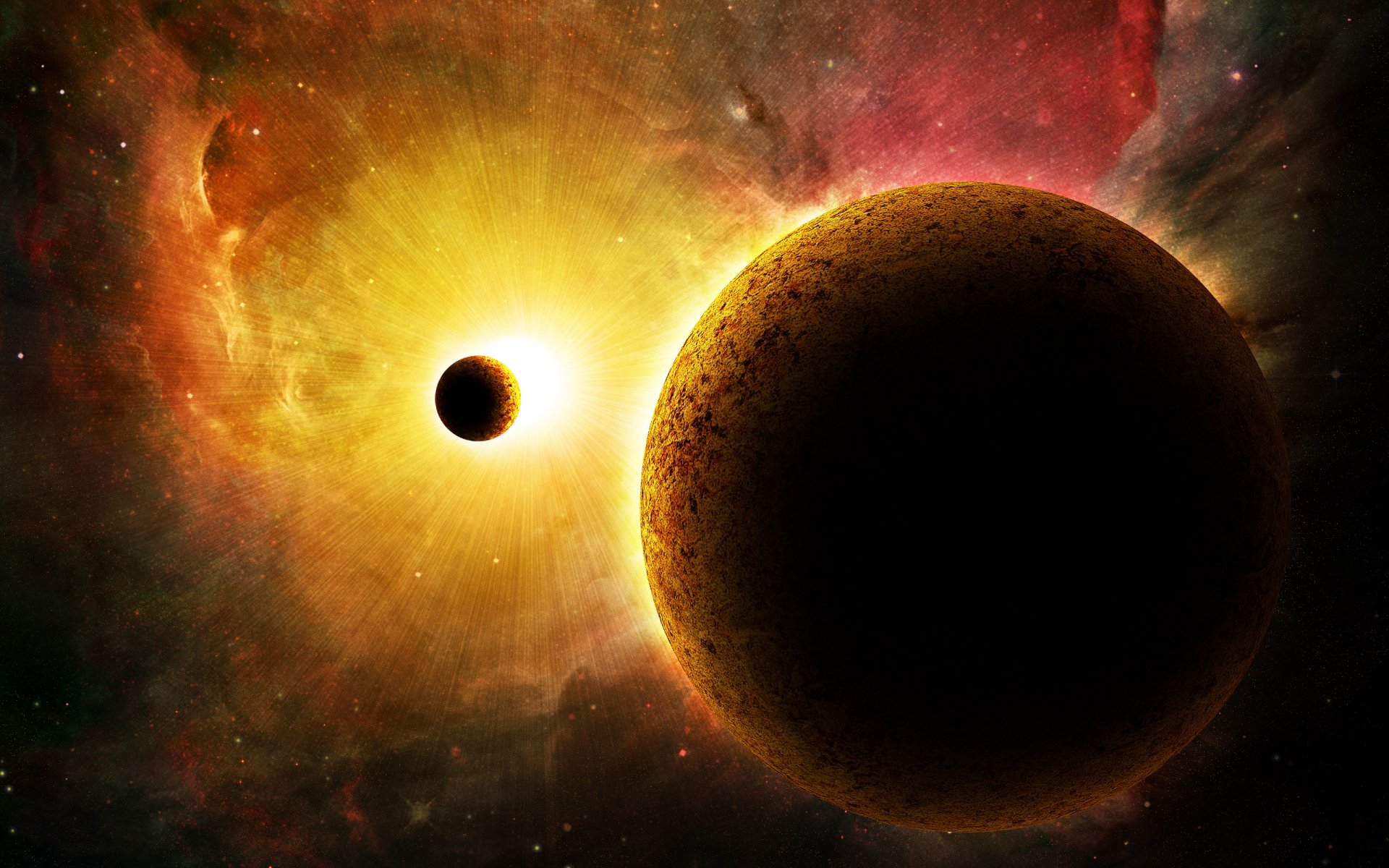 espacio planeta galaxia sol satélite