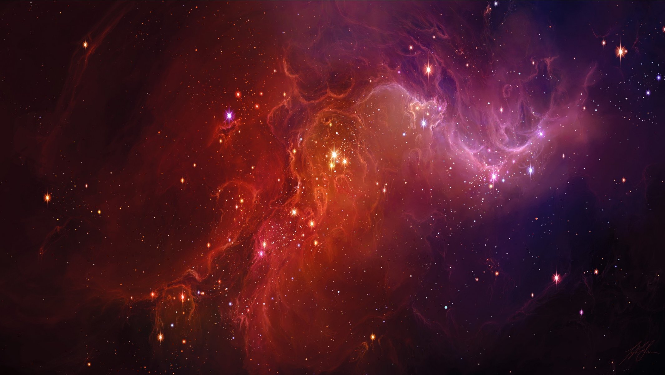 arte hellsescapeartist spazio stelle nebulosa