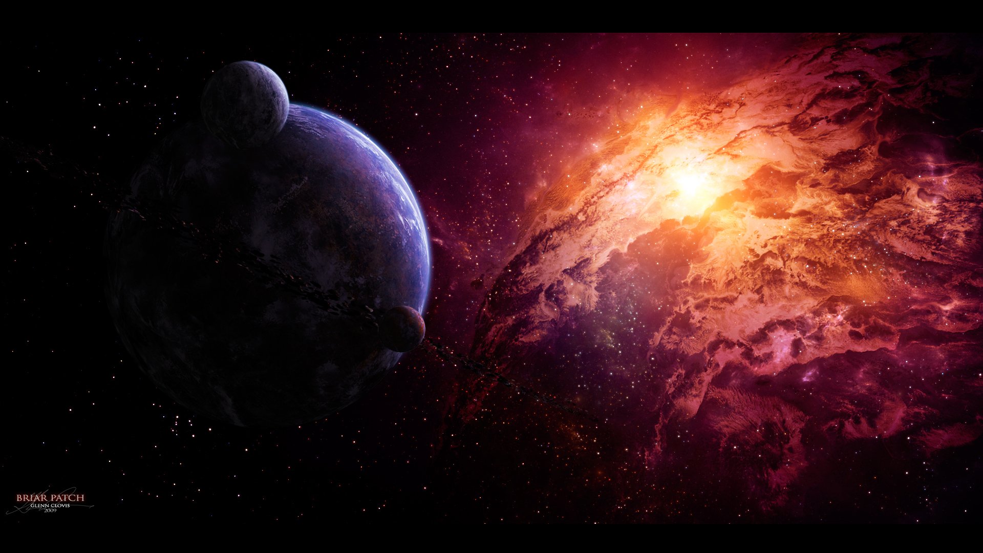 nebula star planet asteroids satellite