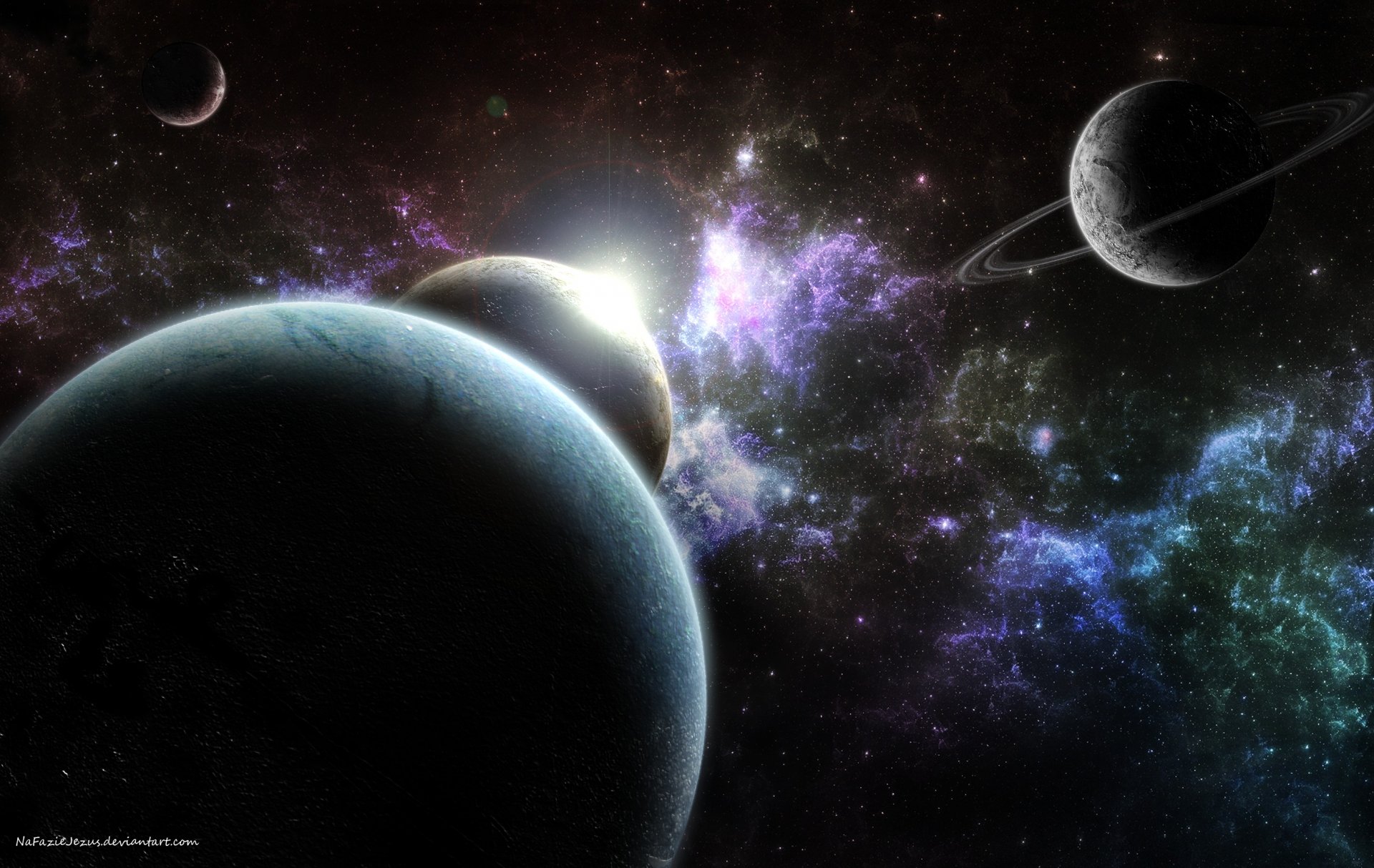 planety satelity pierścienie mgławica gromada gwiazd