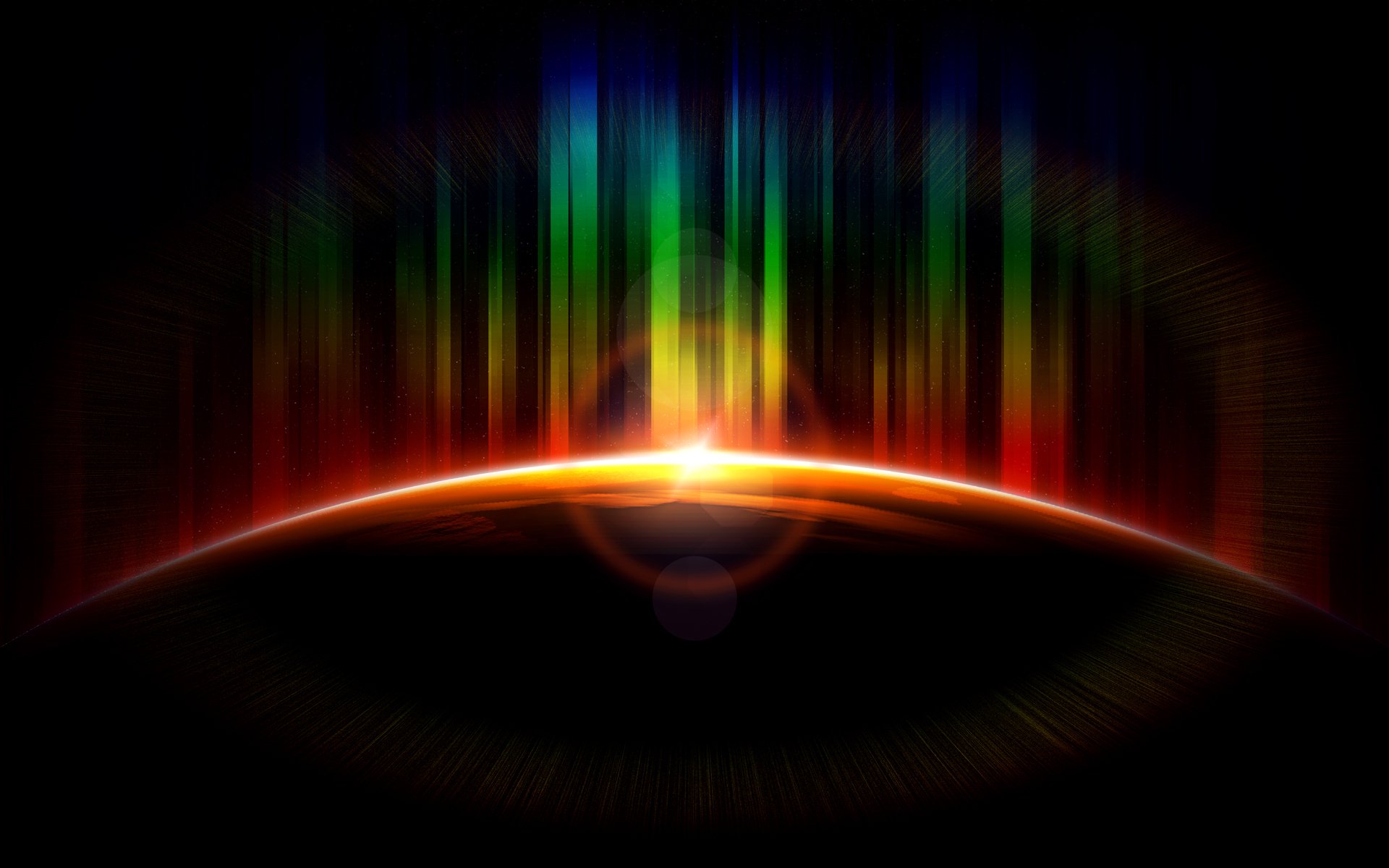 kosmossunrise color light land planet