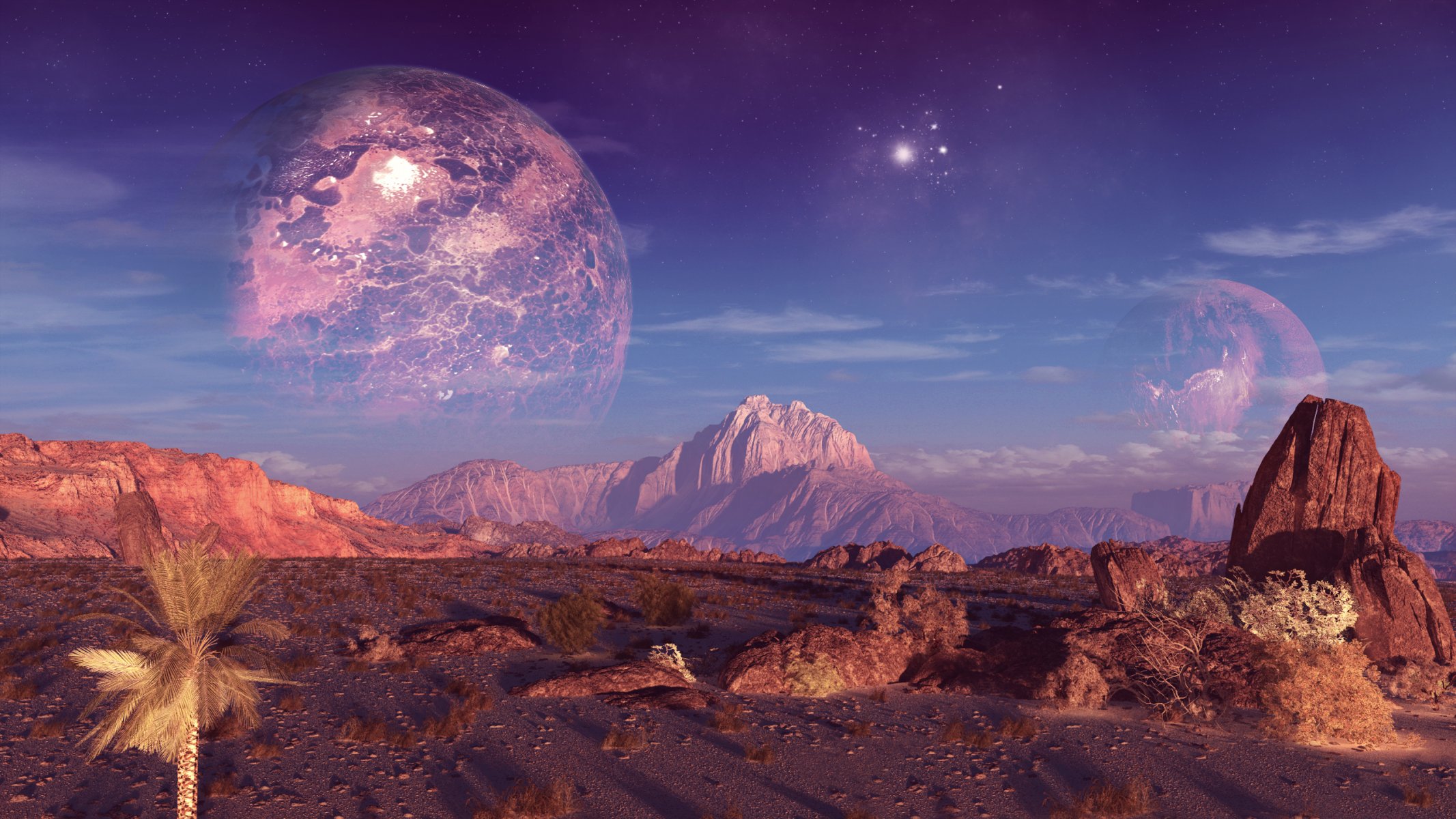 terraspace planeta montañas rocas cielo