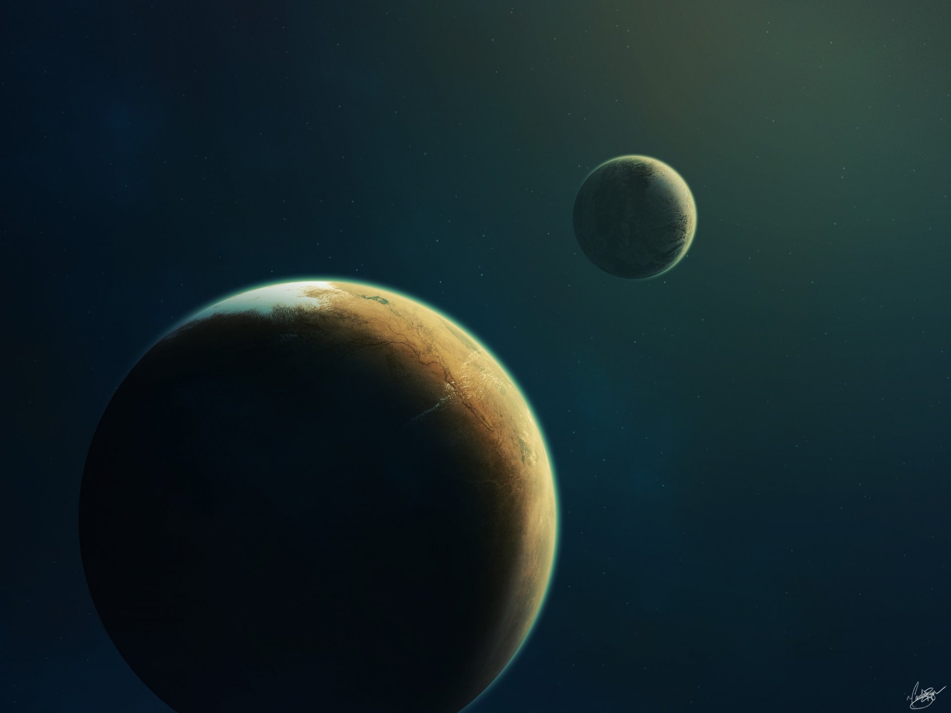 planet satellite star light infinity