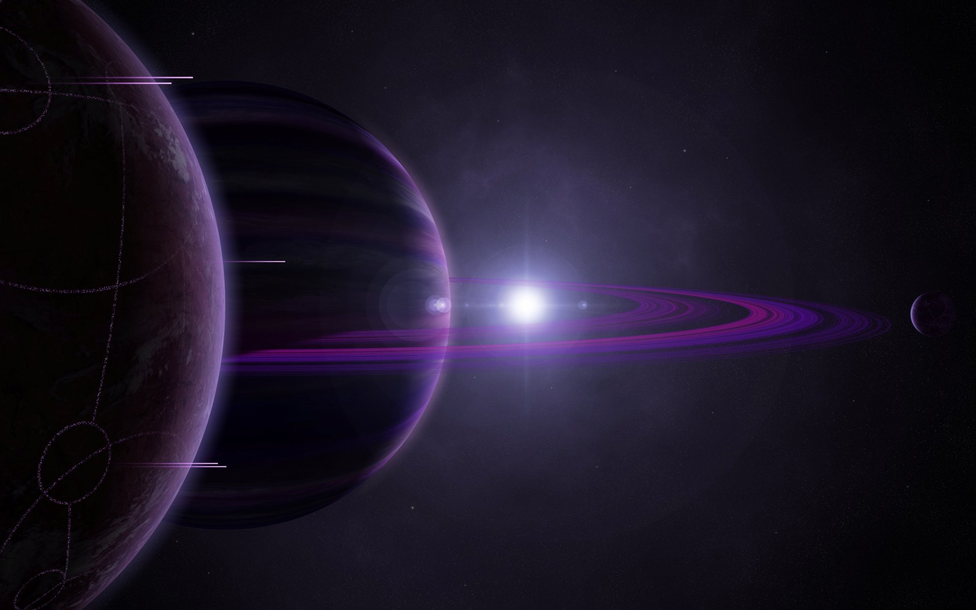 infinito sistema stellare pianeti stella gigante anelli