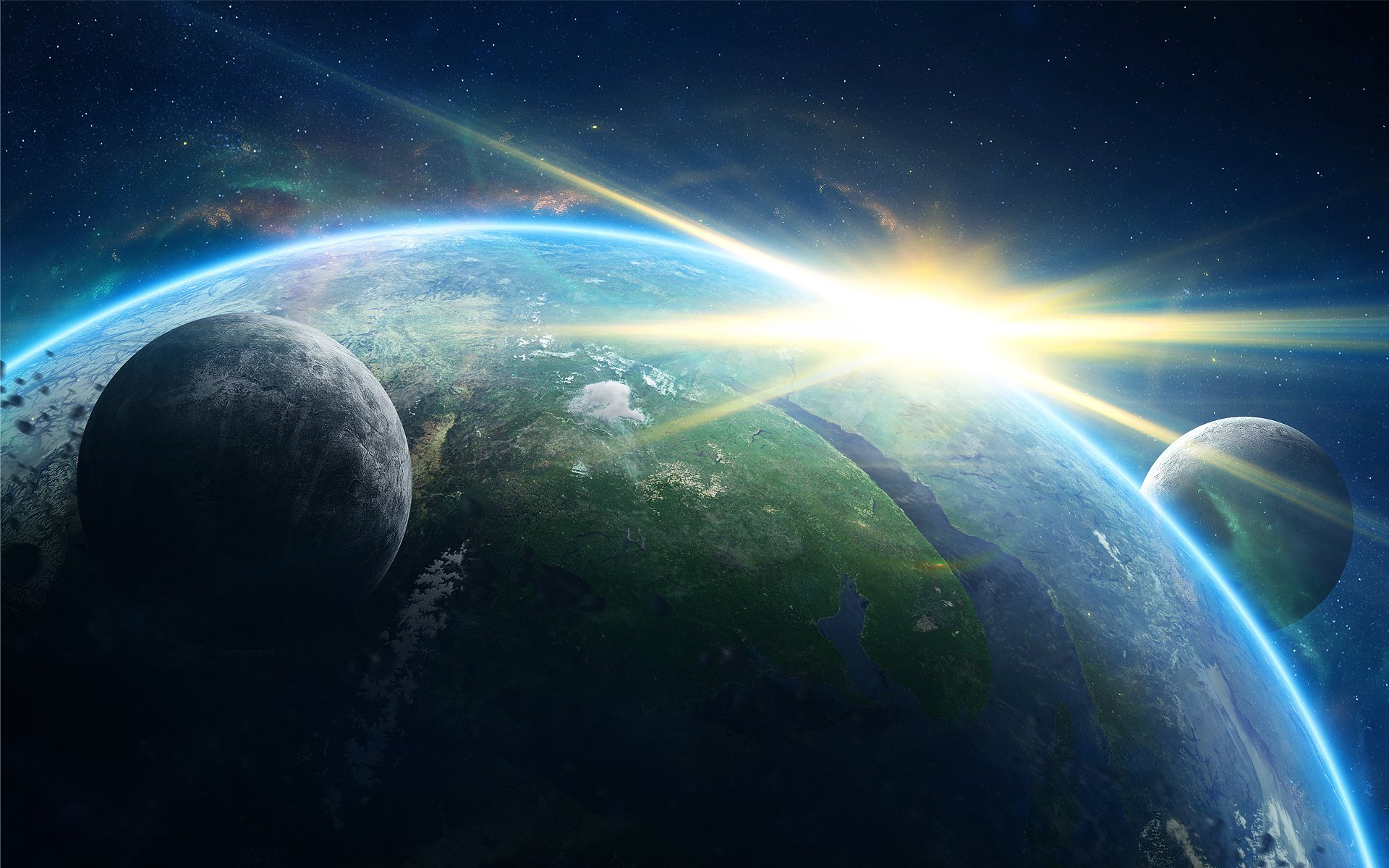 raum planet satelliten erde sonne stern