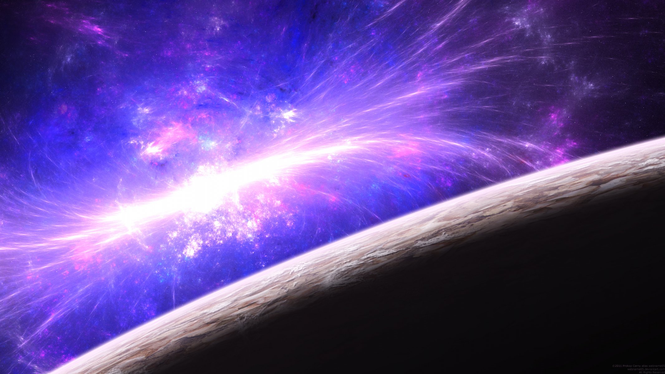 nebula space planet surface atmosphere star light
