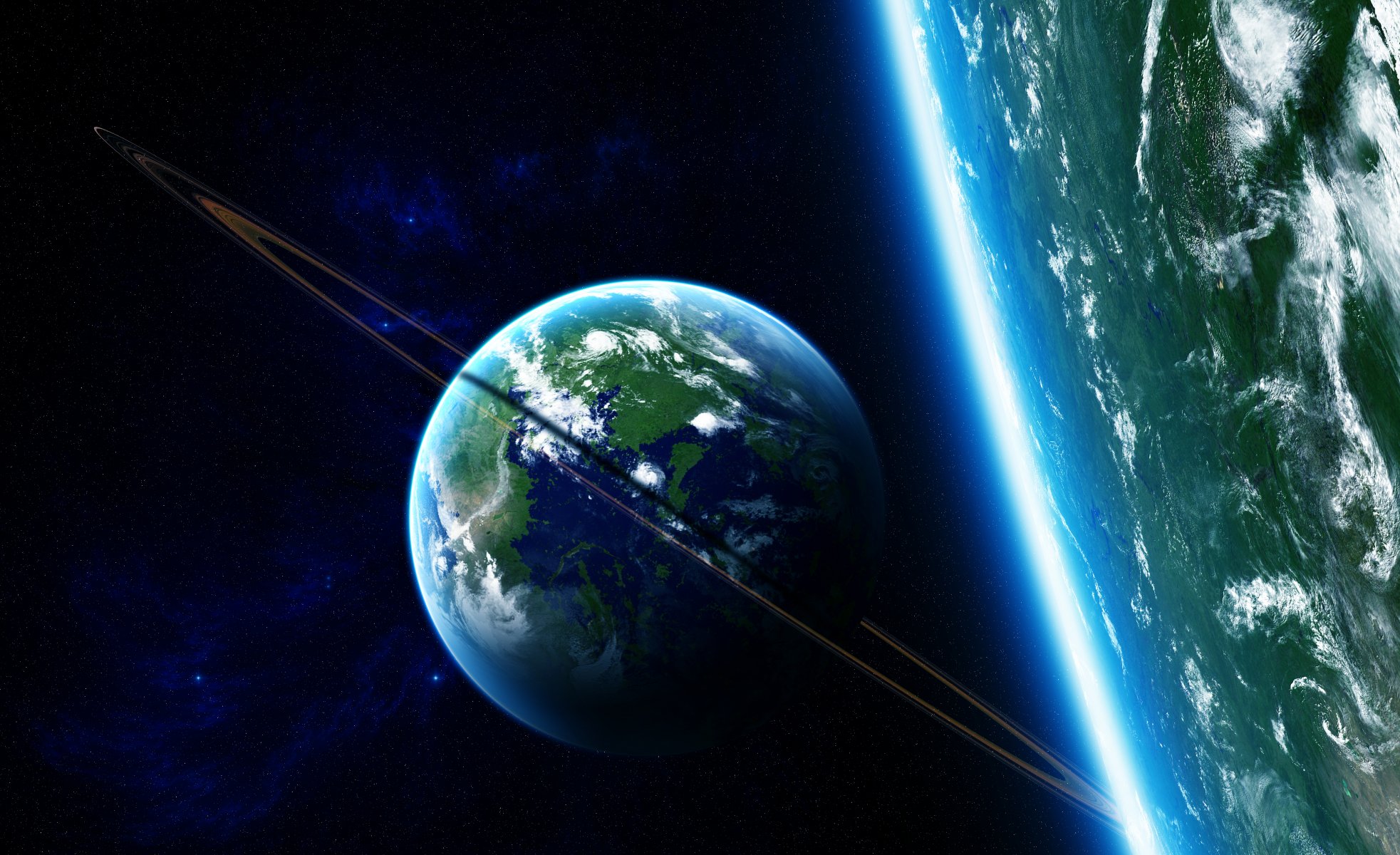 planeta antena satelitarna atmosfera pierścienie gwiazdy