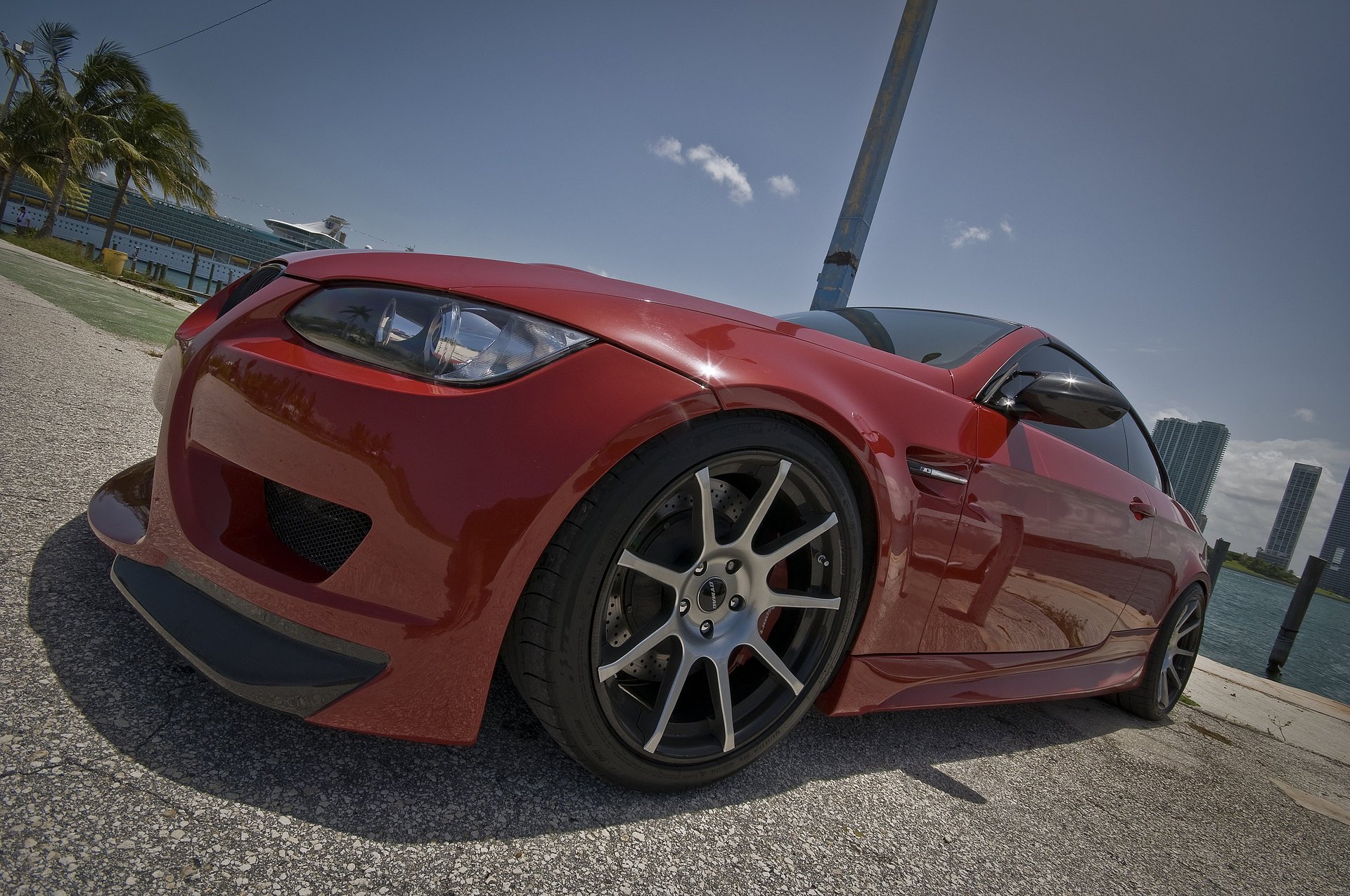 bmw miami m3 e92 cielo bmw rosso ruote rosso miami