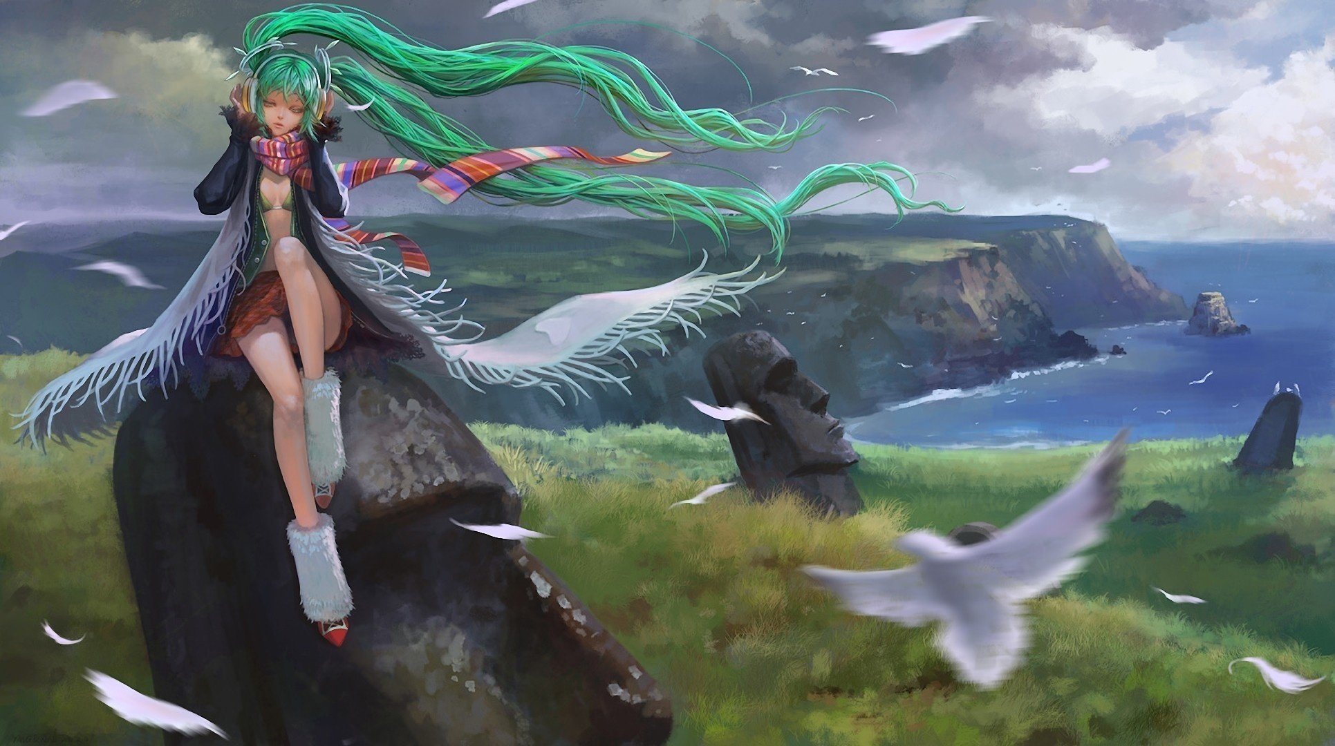 kunst ostern vocaloid hatsune miku teddy yang insel steine mädchen