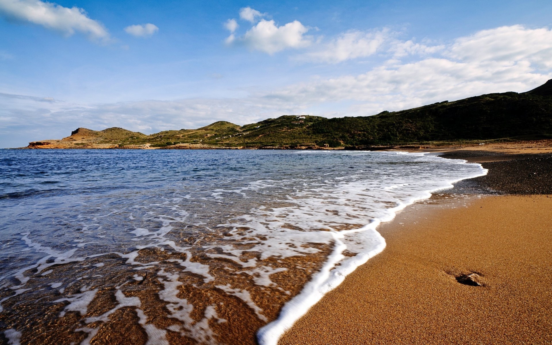sand meer wellen blauer himmel strand