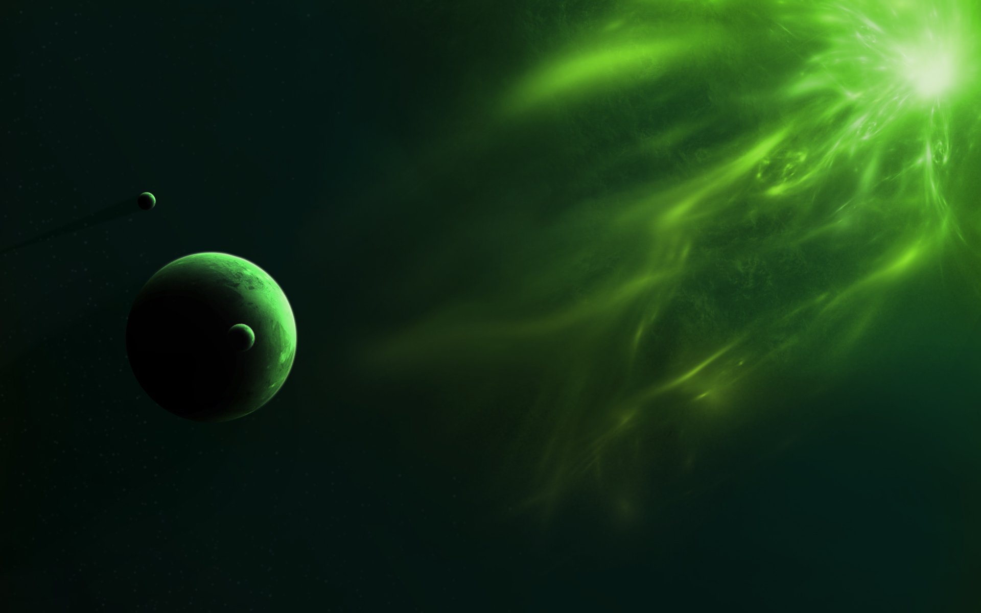 planeta satélites estrella radiación luz