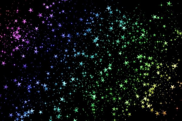 Stelle multicolori su sfondo nero