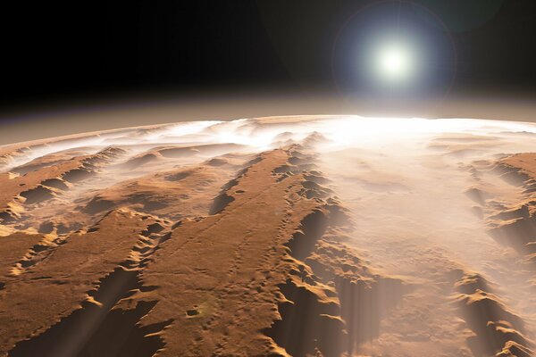 Blick auf den Mars Canyon aus dem Weltraum