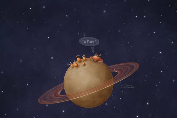 Soucoupes volantes sur la planète Saturne