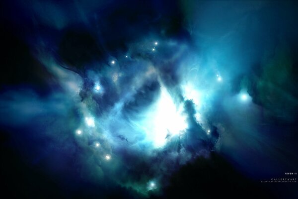 Immagine di nebbia cosmica multicolore