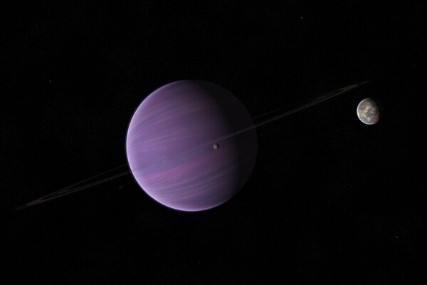 Planète violette en orbite