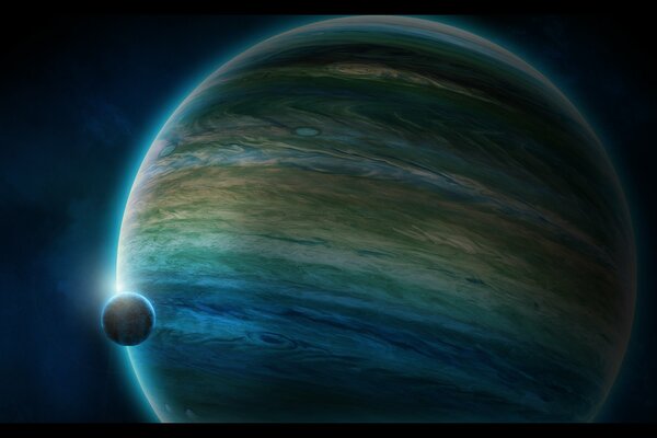 Planet Gasriese Satellit der Atmosphäre