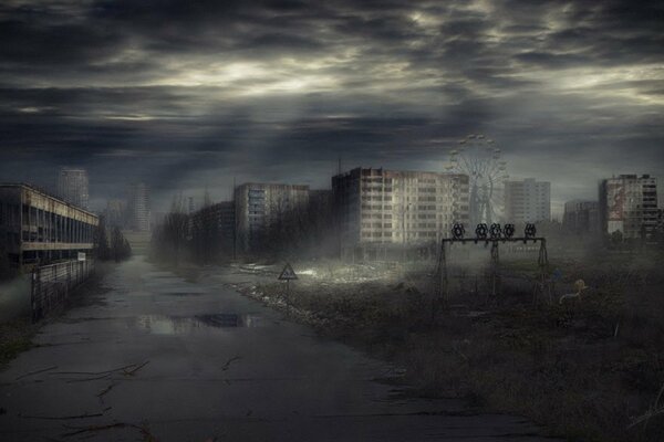 Camino a Pripyat después de la lluvia