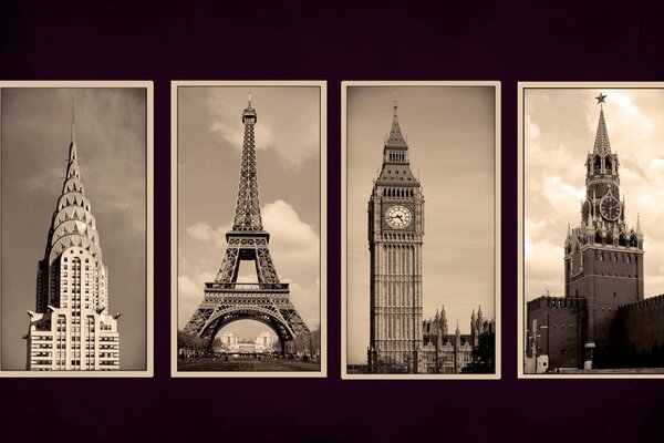 Edifici principali di New York, Parigi, Londra, Mosca