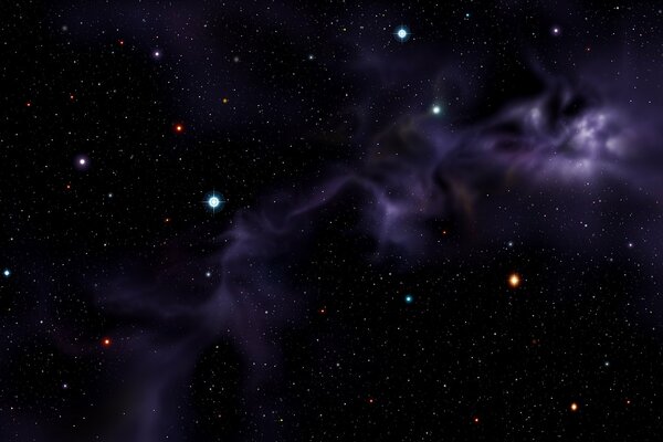 Immagine della nebulosa viola nel telescopio Huble