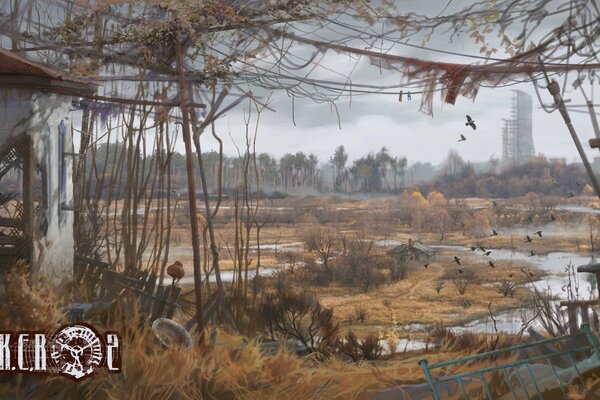 The gloomy image of Chernobyl in the game Stalker 2