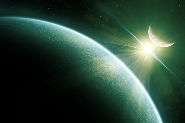 The ascent of a star against the background of planets