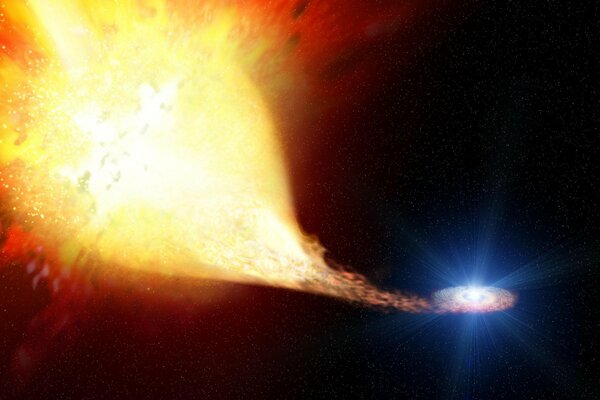 Explosión de Supernova de estrella binaria