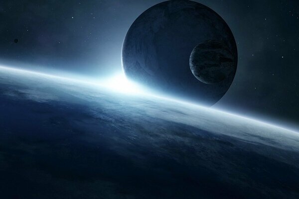 Weltraum mit Planeten