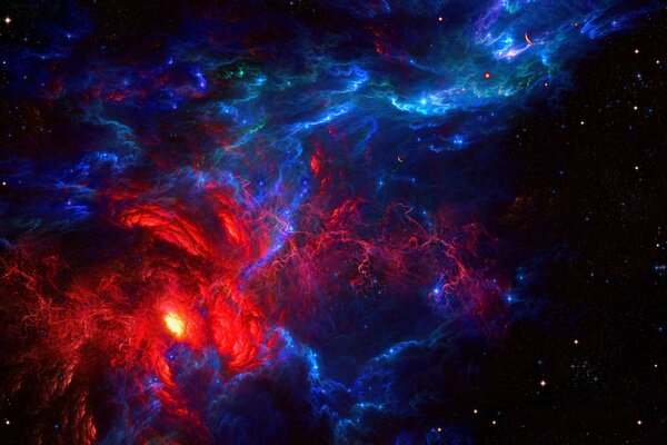 El embudo rojo del universo en el espacio