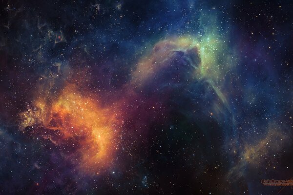 Section des étoiles dans l espace de l univers